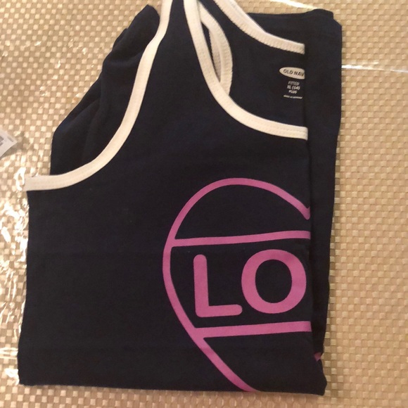NWT OLD NAVY Adorable tank top that says lovE COLOR BLACK XL 14 plus - Picture 6 of 8